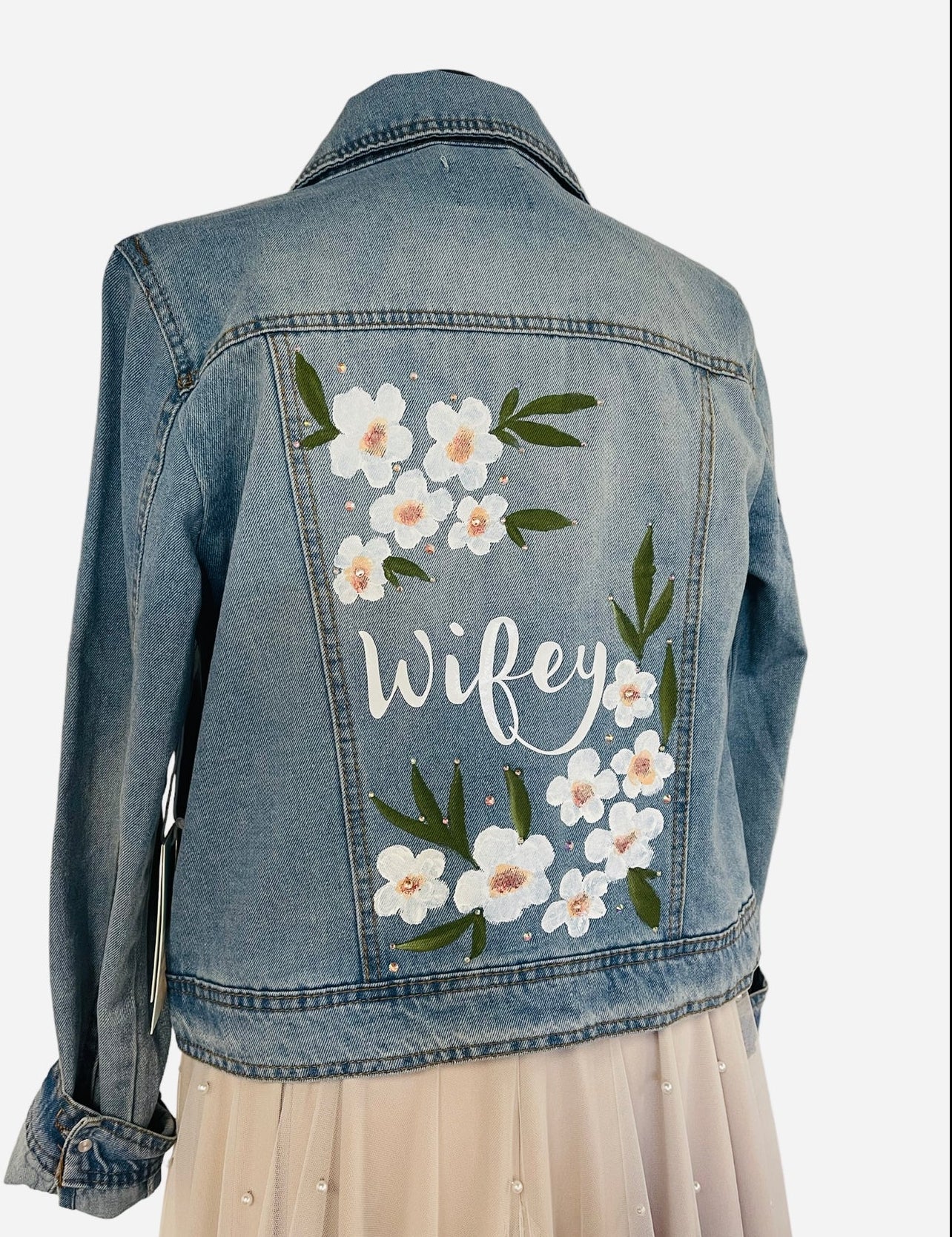 Wifey Denim Jacket - Handpainted