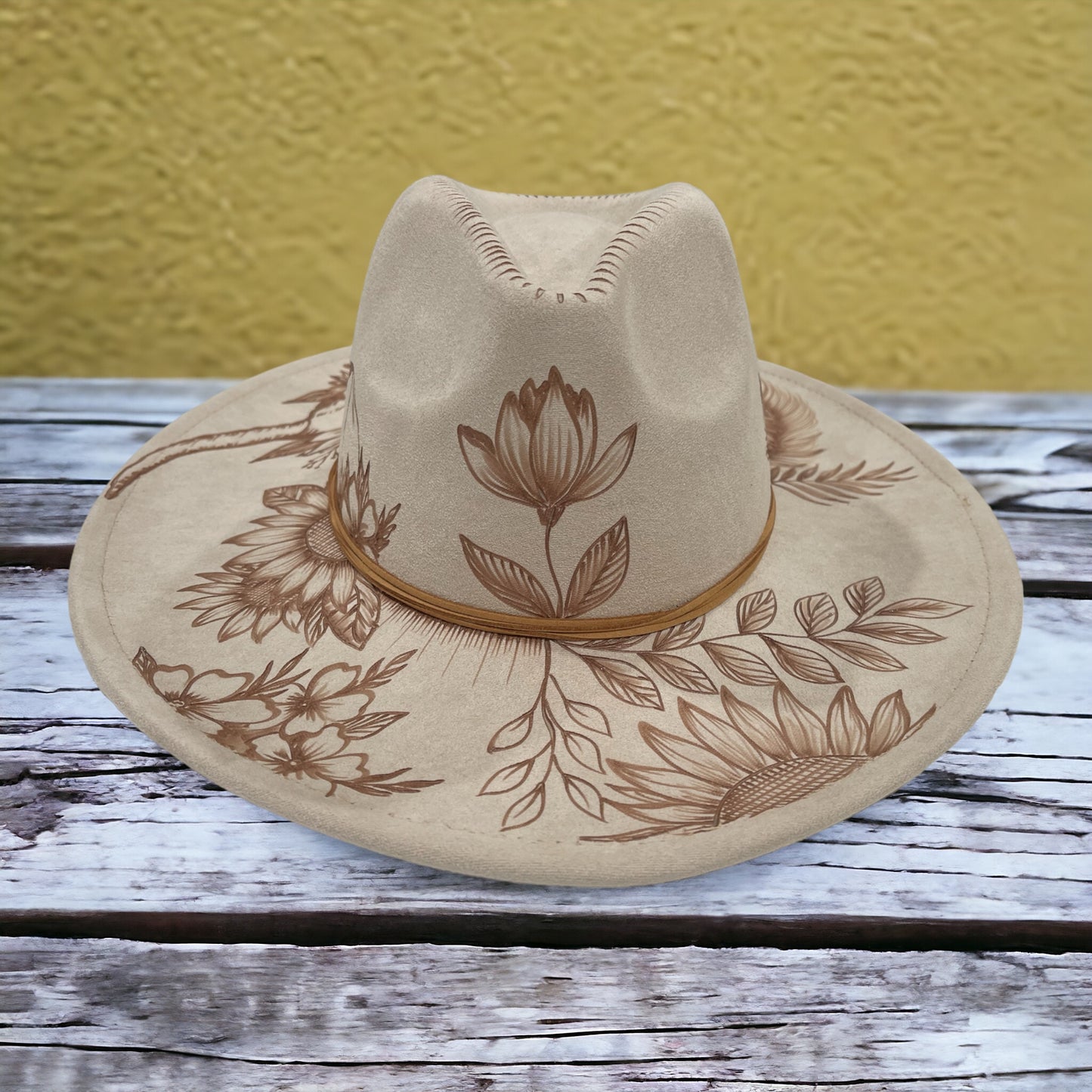 Boho Luxe - Burned Wide Brim Hat