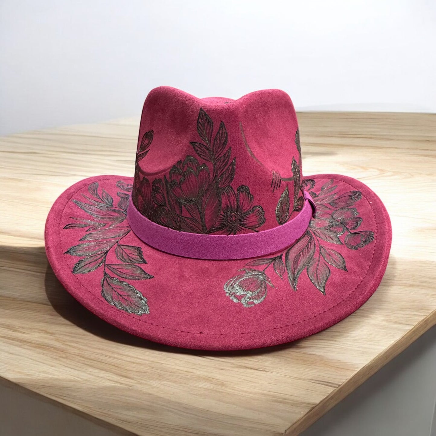 Magenta Petals - Burned Short Brim Cowboy