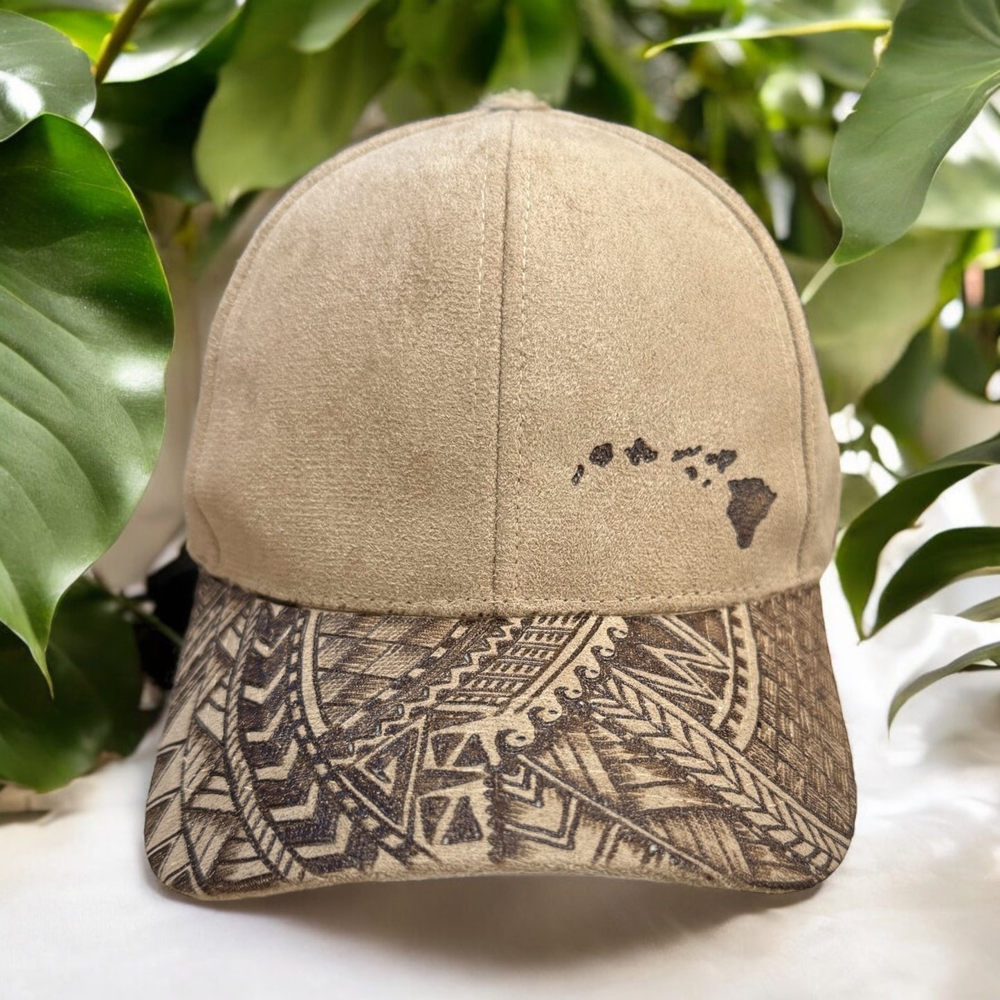 To the Islands - Tribal Burned Suede Baseball Cap