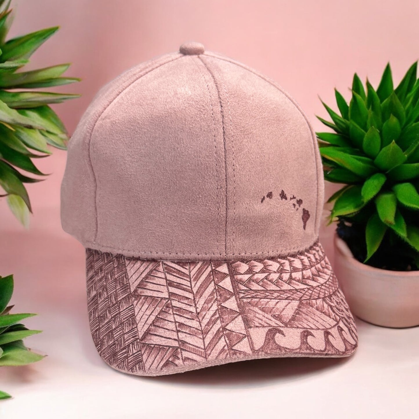 To the Islands - Tribal Burned Suede Baseball Cap