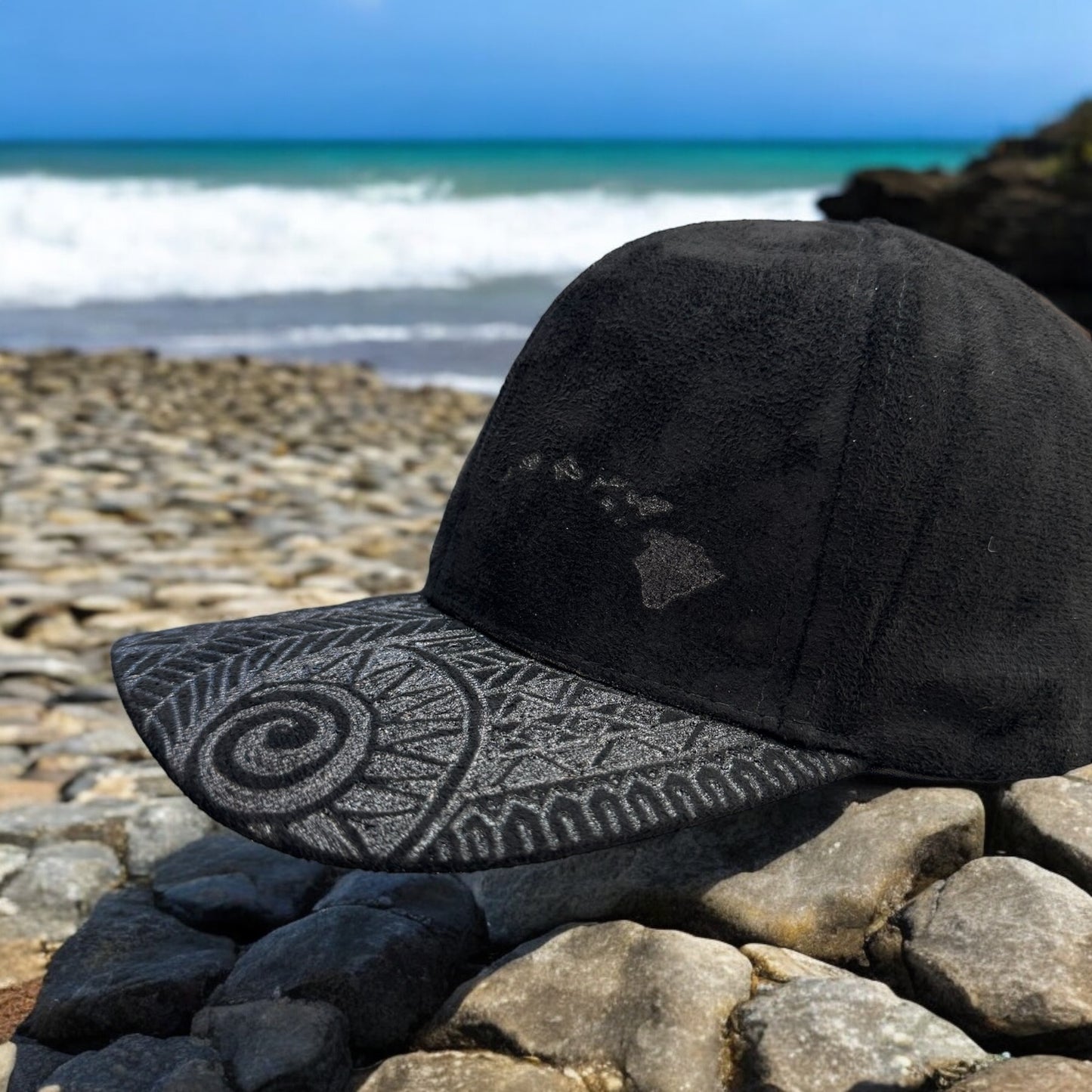 To the Islands - Tribal Burned Suede Baseball Cap