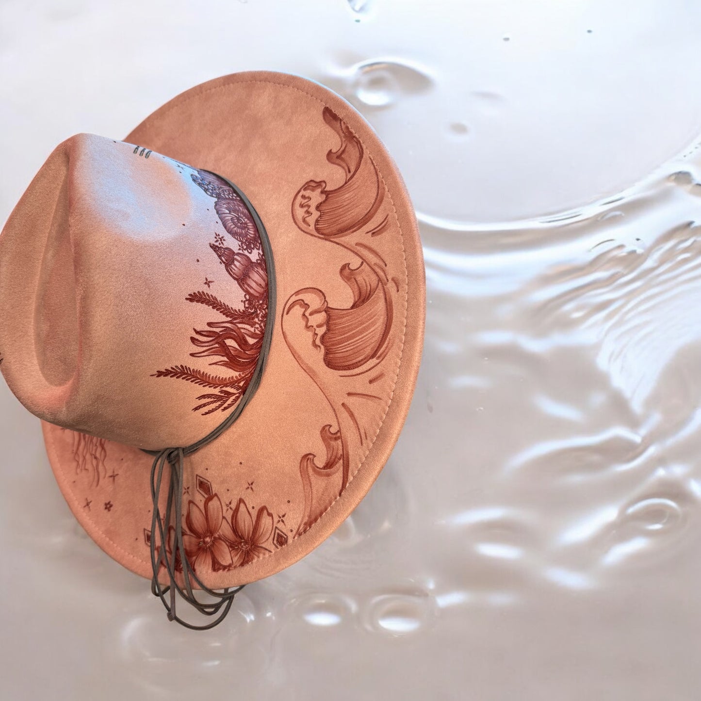 Jelly-Swish- Burned Wide Brim Hat