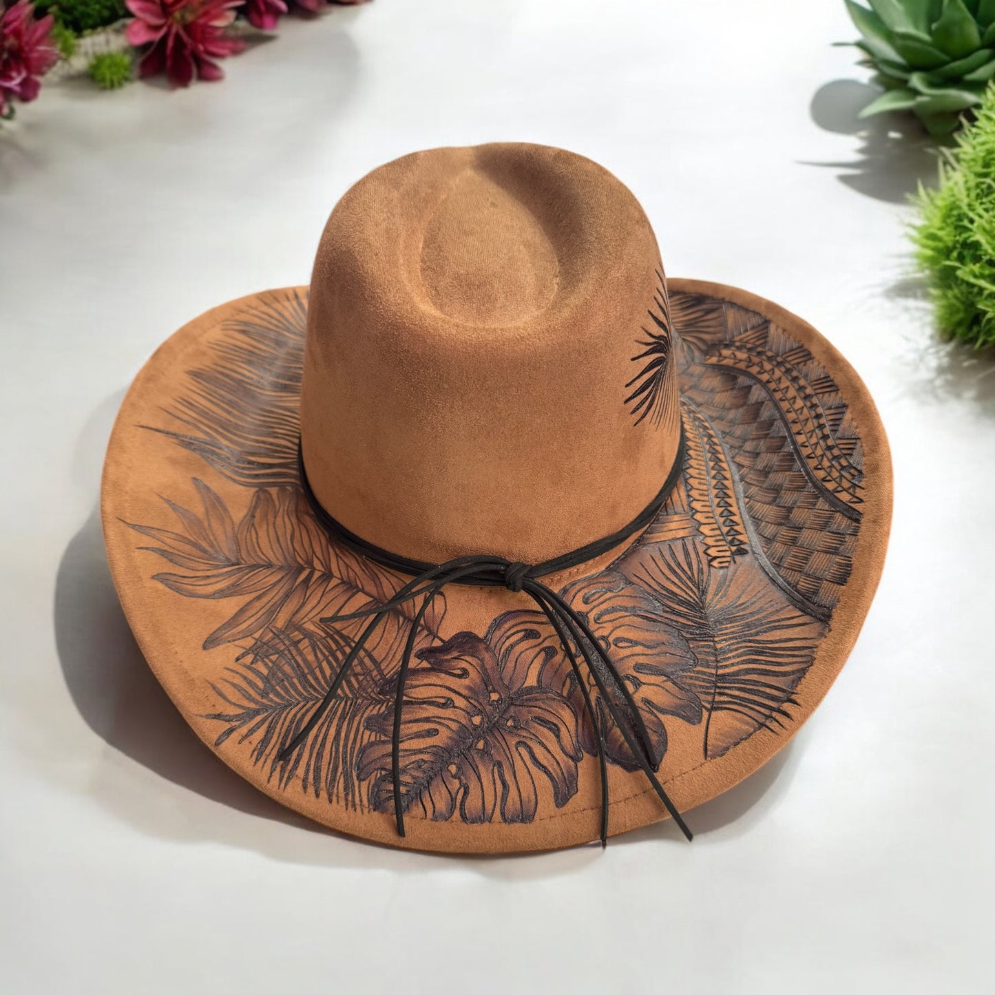 Kūlani - Burned “Swoop” Style Cowboy Hat