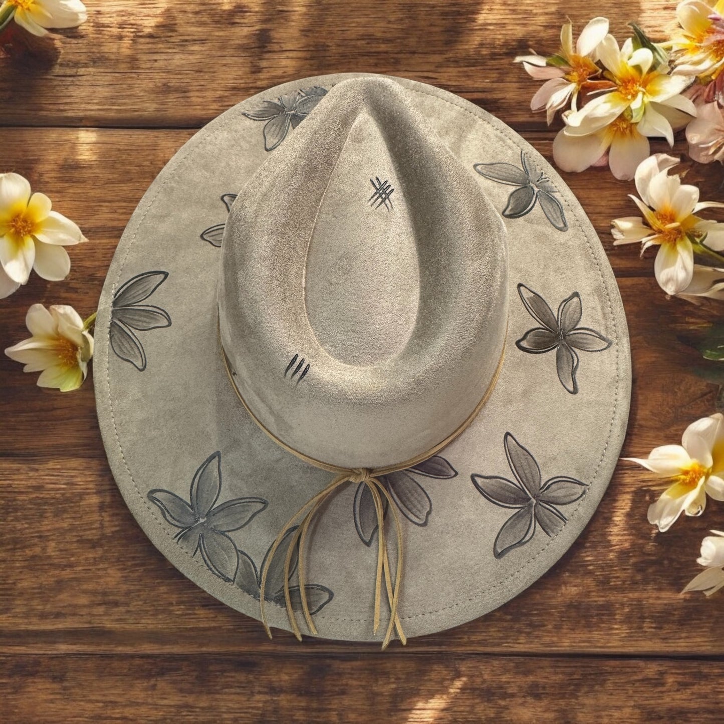 ‘Ōlena - Burned Wide Brim Hat