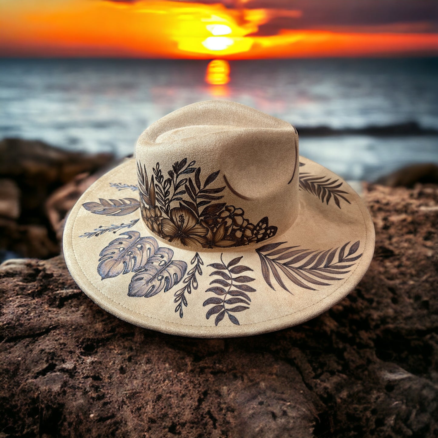 Pili Pono - Burned Wide Brim Hat