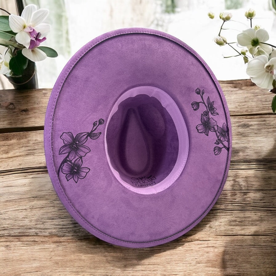 Orchid Dance - Burned Wide Brim Hat
