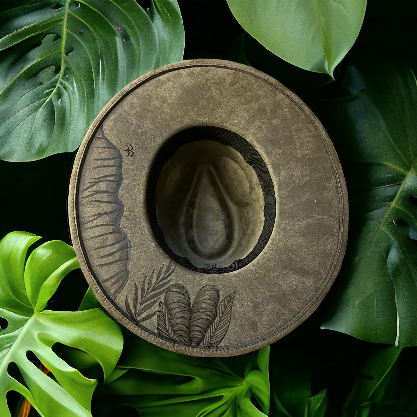 Lo’i Kalo - Burned Wide Brim Hat