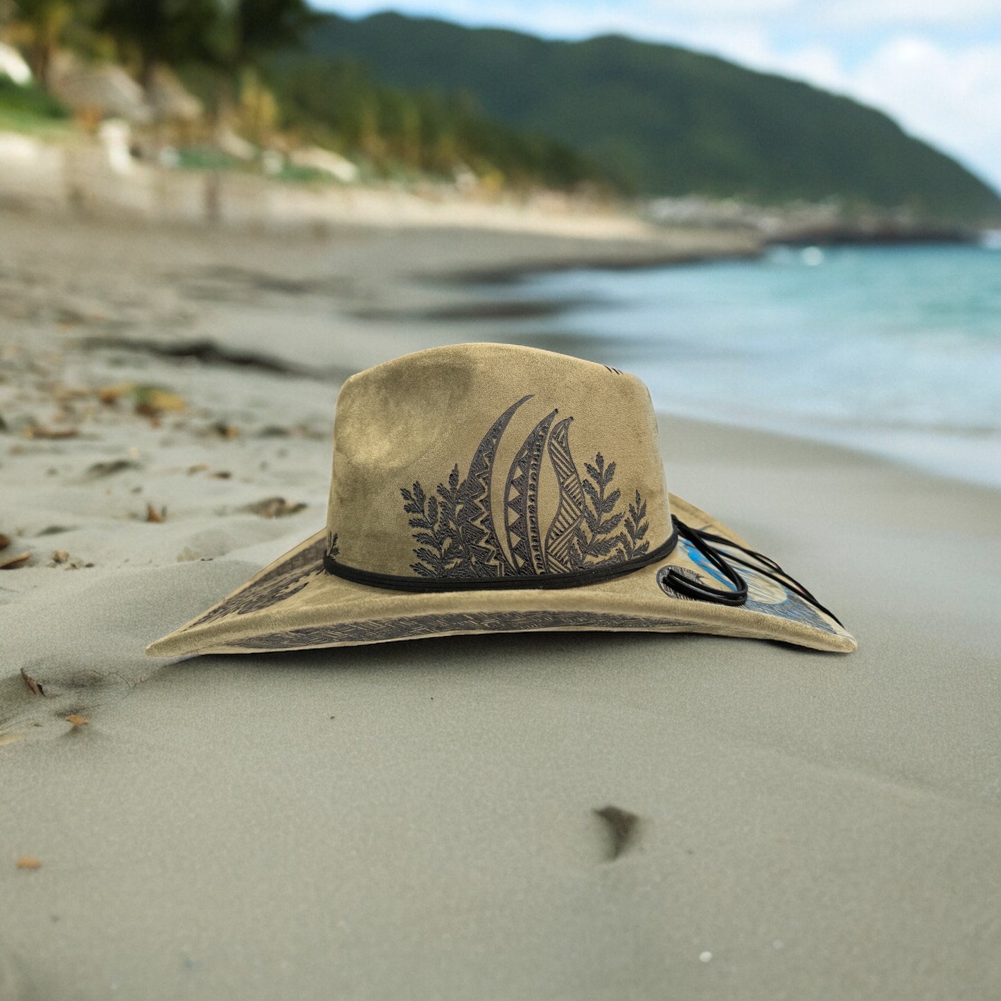 Lau in Olive - Burned Swoop Cowboy Hat