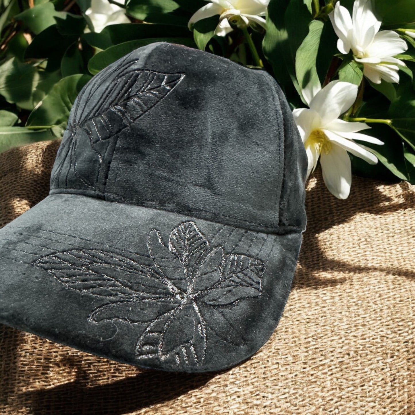 Tahitian Gardenia (Tiare Flower) - Burned Velvet Hat