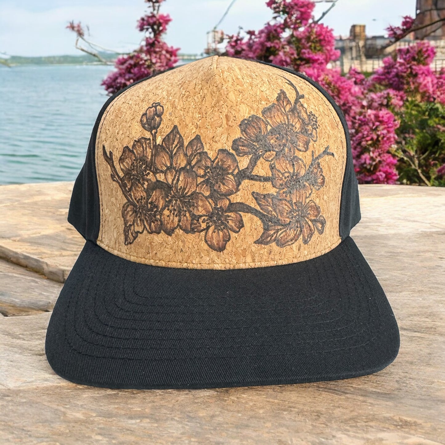 Sakura Branch - Burned Cork Trucker Hat