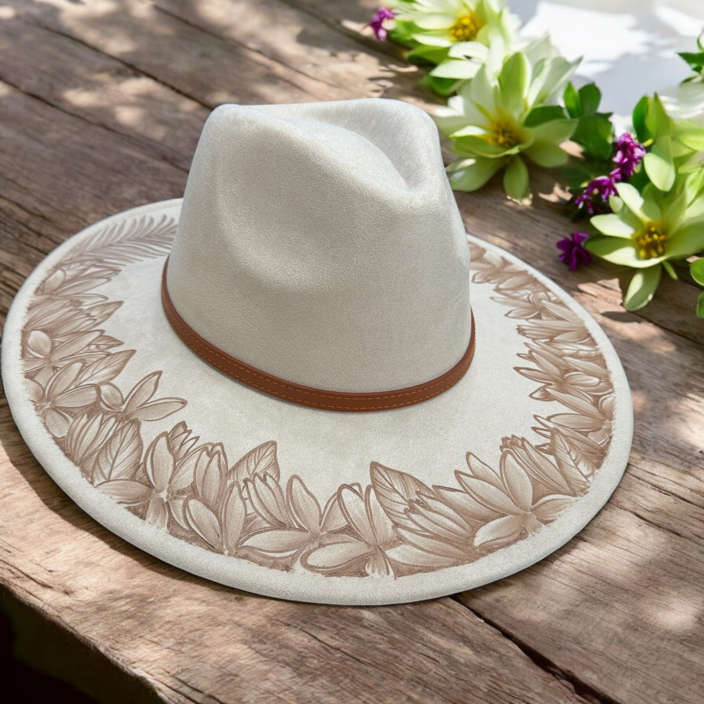 Pua Melody - Burned Wide Brim Hat