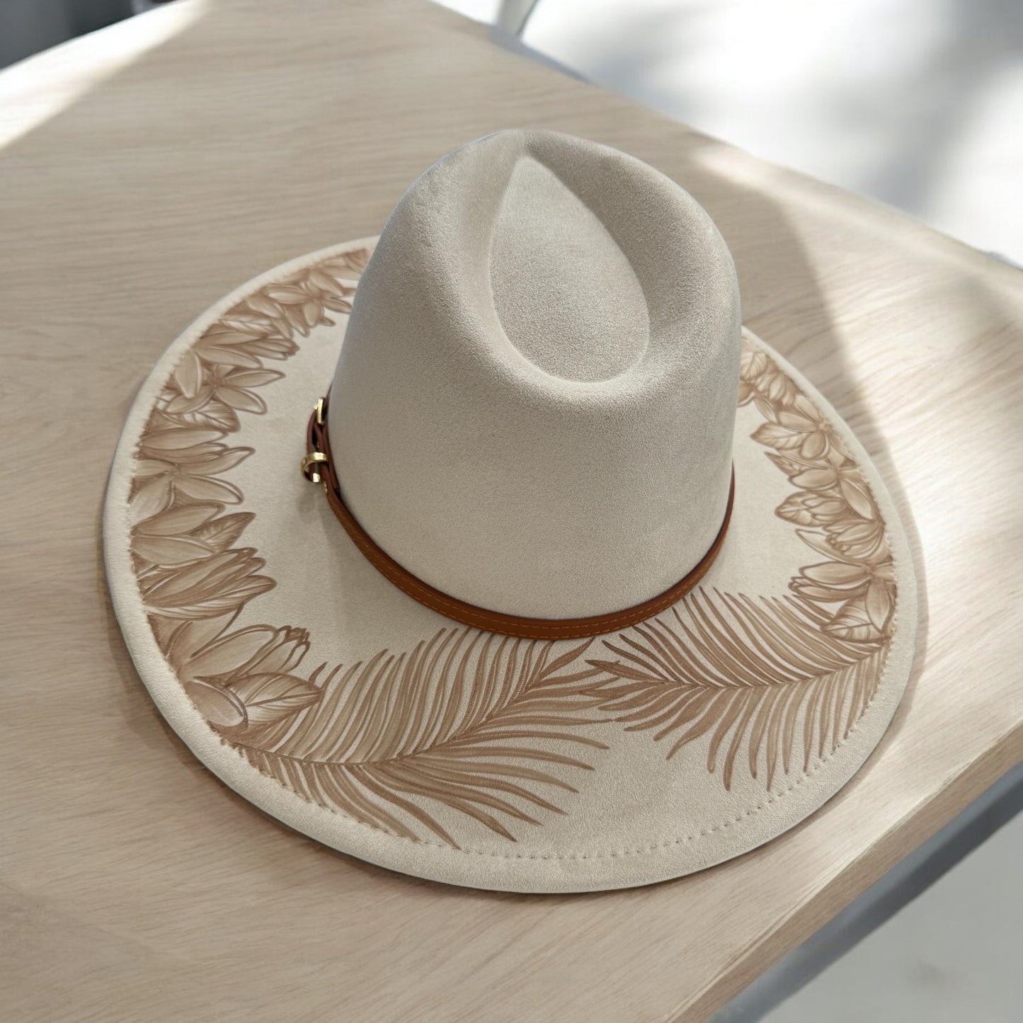 Pua Melody - Burned Wide Brim Hat