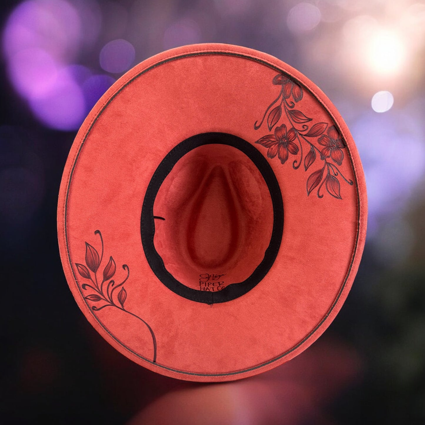 Lunar Bloom - Burned Wide Brim Hat