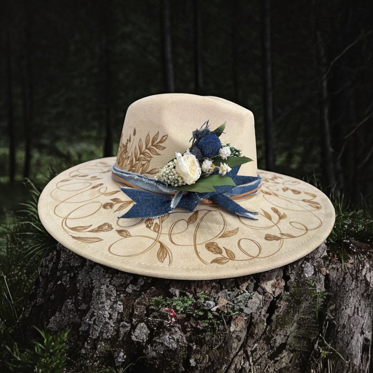 Robyn’s Nest - Burned Wide Brim Hat