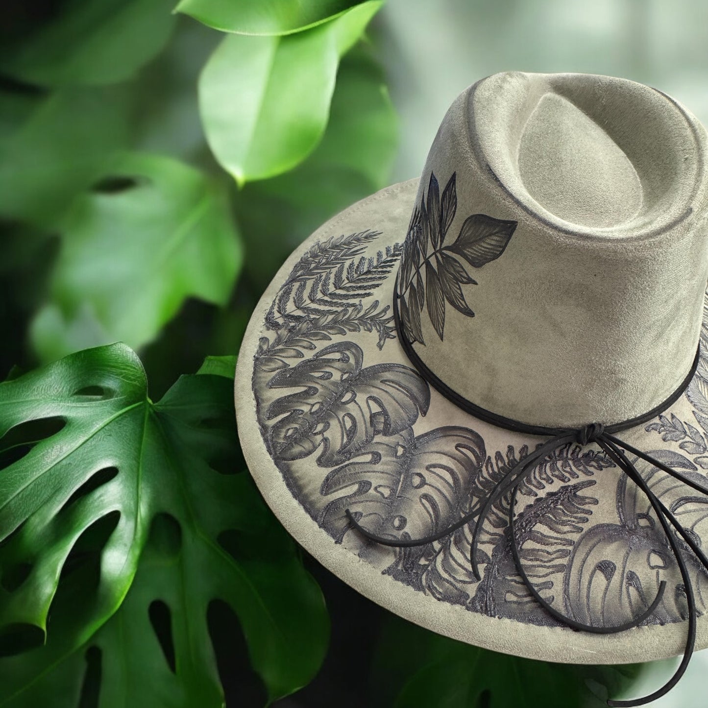 Verdure- Burned Wide Brim Hat