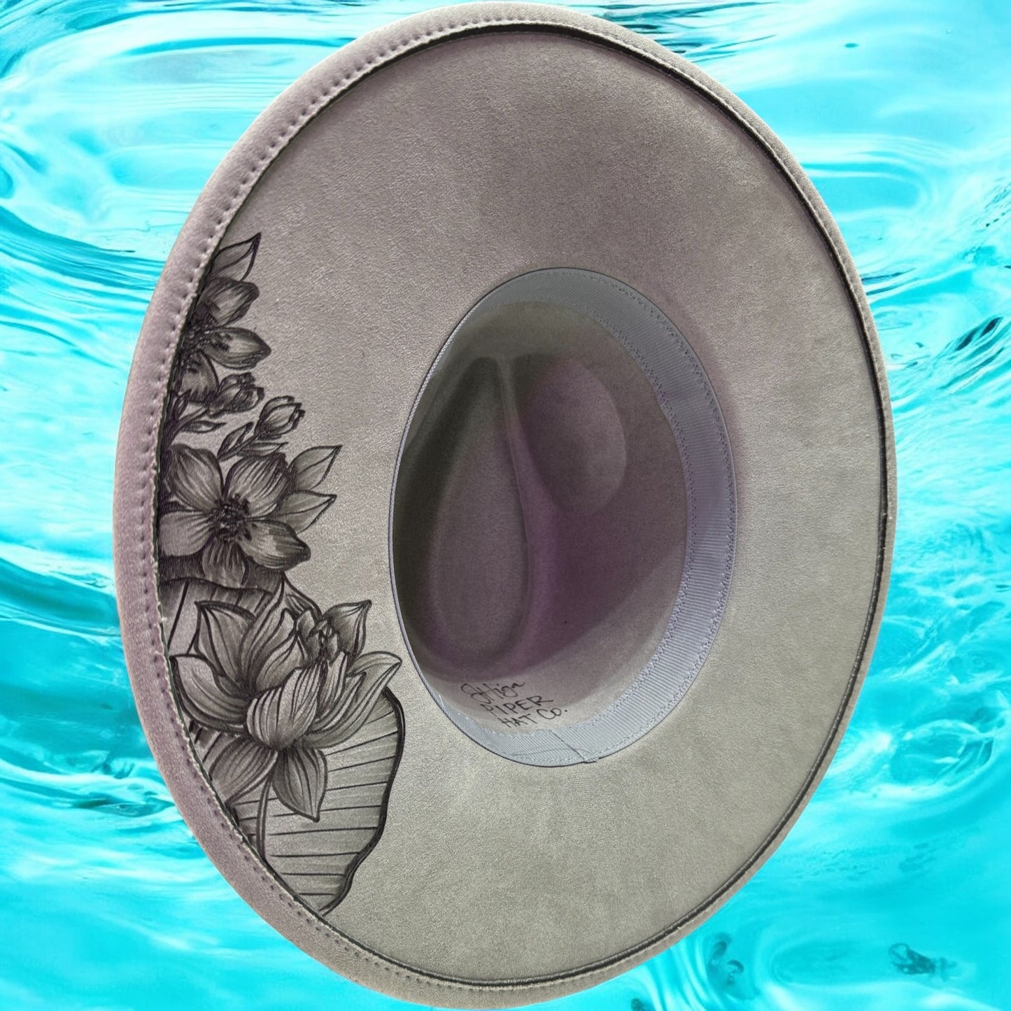 Nishikigoi in Grey - Burned Wide Brim Hat