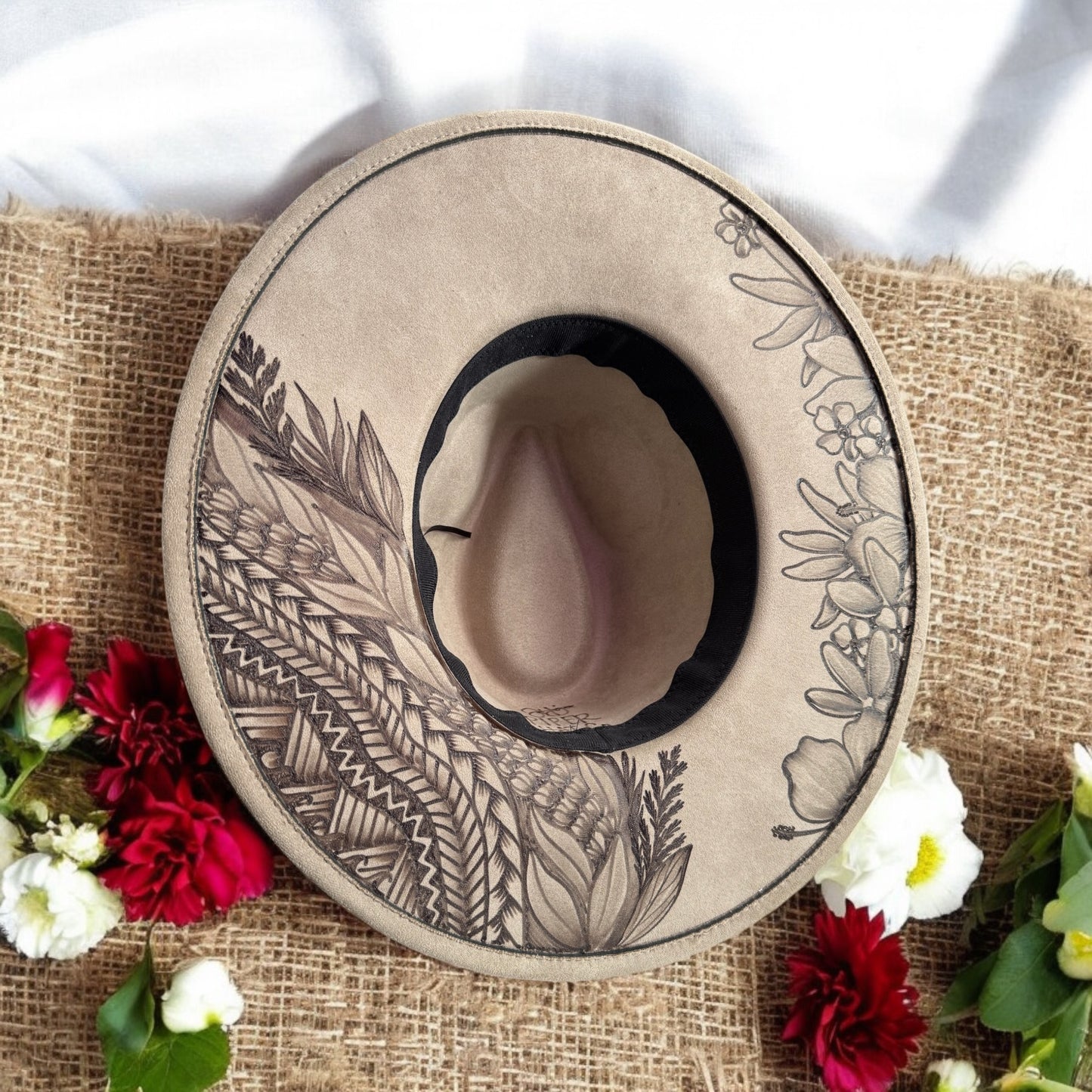 Kawehi- Burned Wide Brim Hat