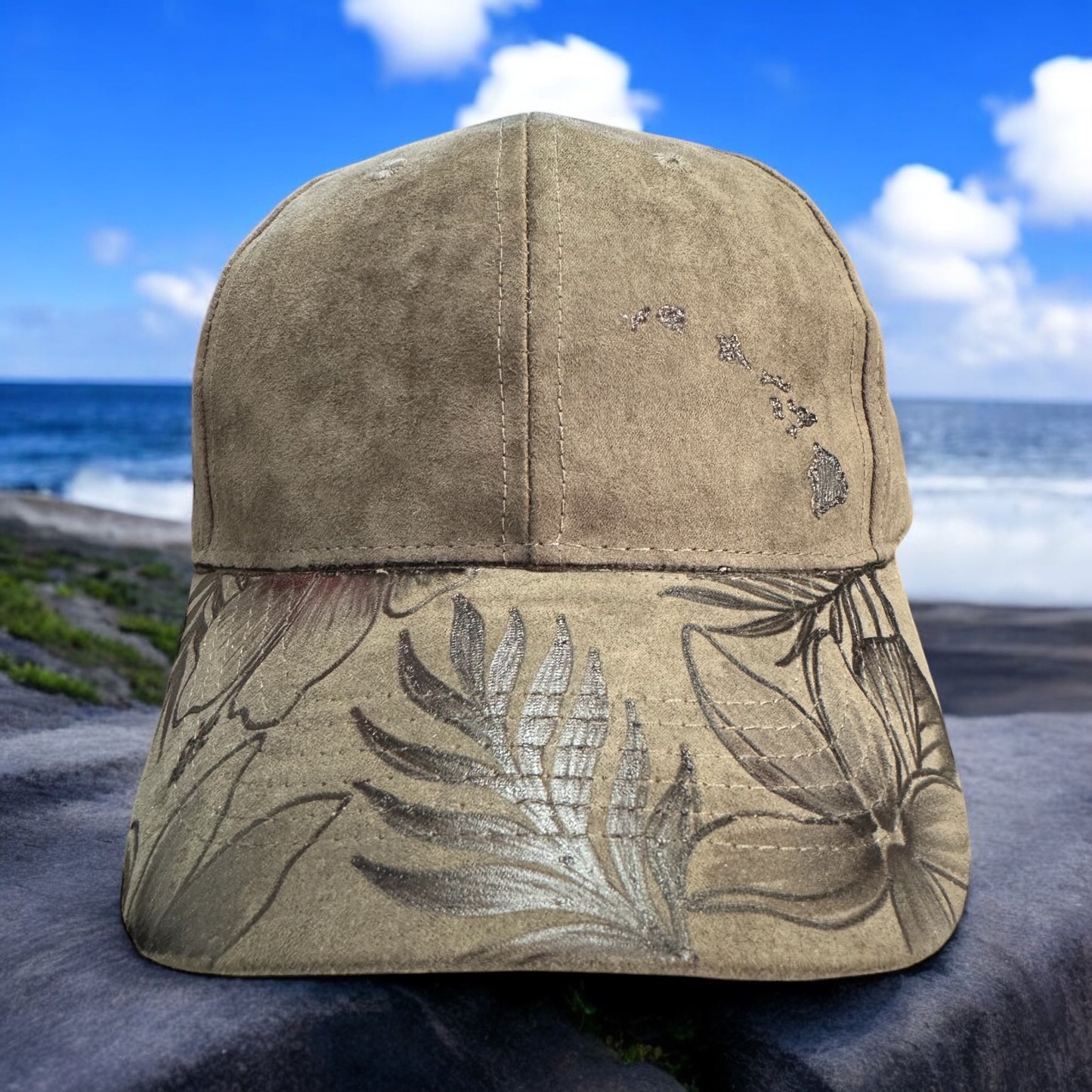 To The Islands - Tropics Burned Suede Baseball Cap