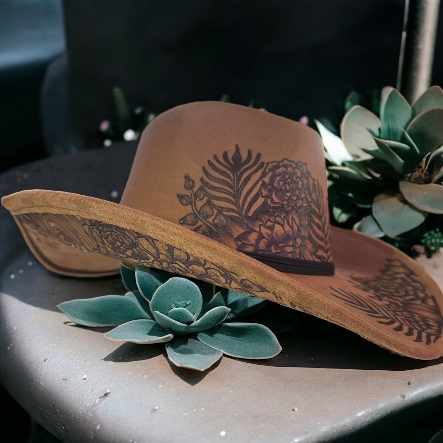 Jade - Burned Cowboy (Swoop) Hat