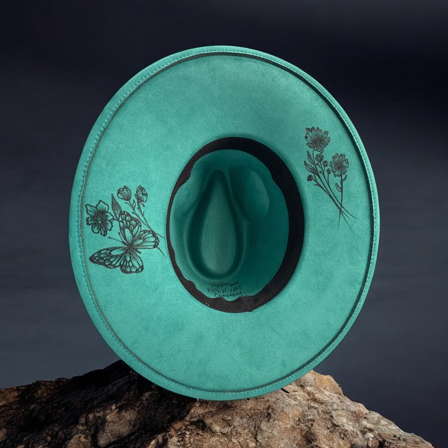 Flutter Vibes - Burned Wide Brim Hat