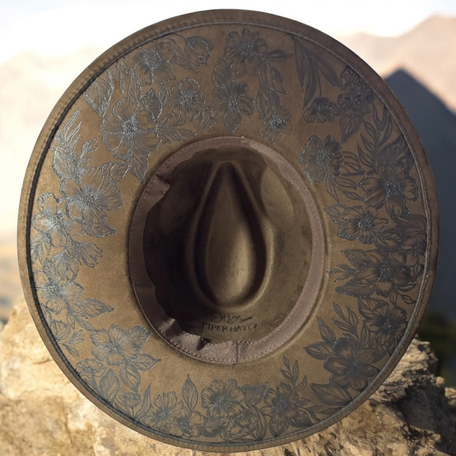 Hill Star - Burned Wide Brim Hat