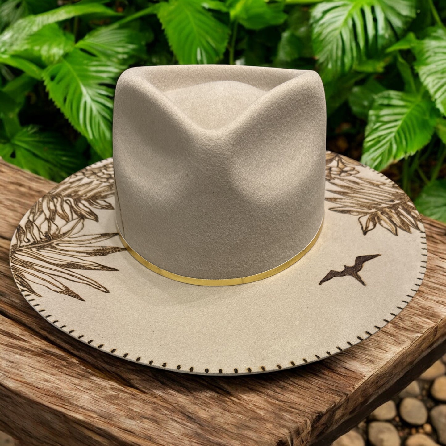 Kahiau - Burned Australian Wool Wide Brim Hat