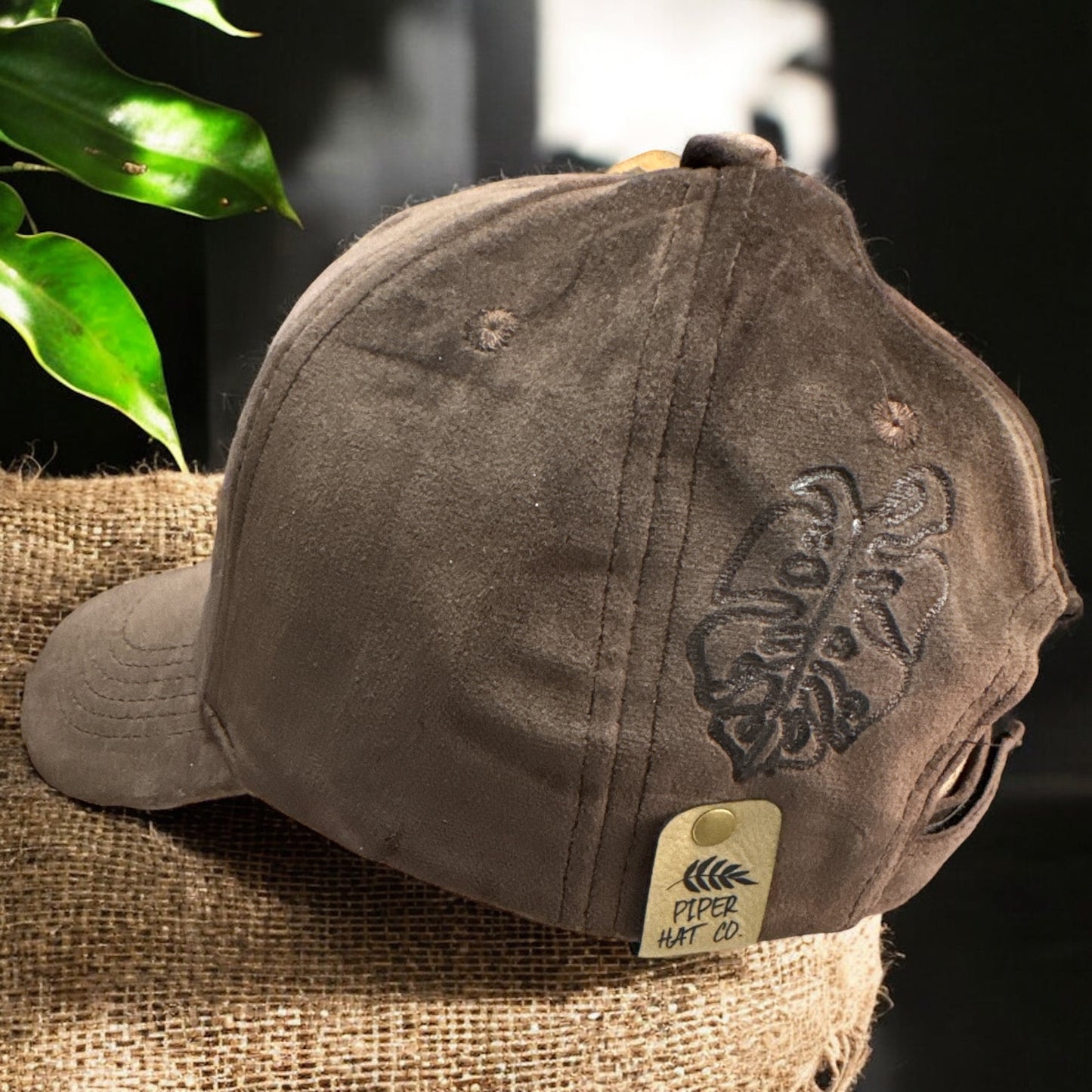 Monstera Leaf - Burned Velvet Baseball Style Hat