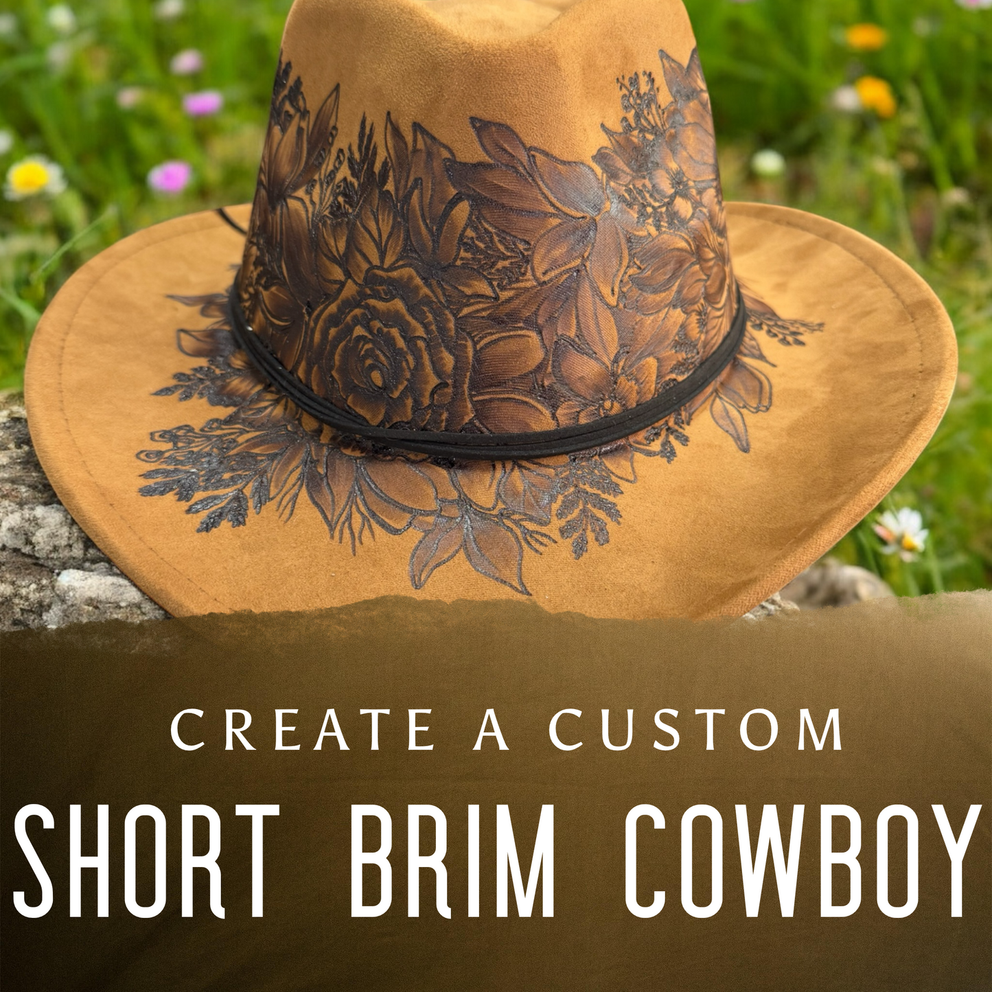 Create a Custom Burned - Short Brim Cowboy Style Hat