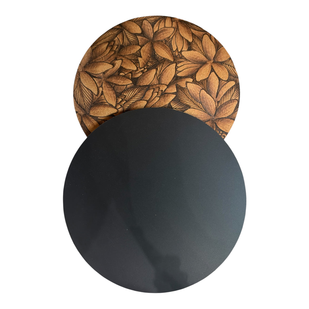 Tropics Trivet Set - Burned Cork Pot/Plant Plates