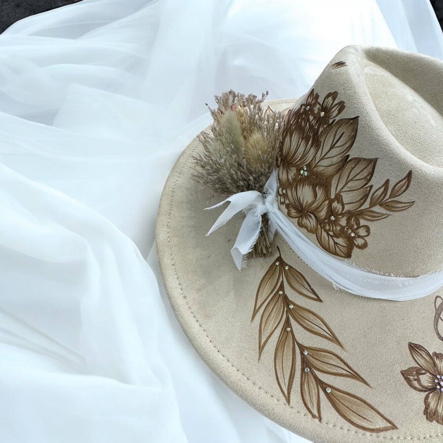 Forever & Ever... Burned Wide Brim Hat