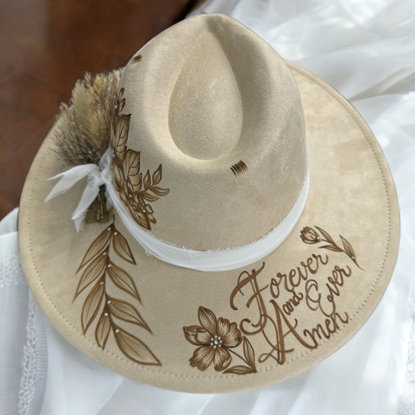 Forever & Ever... Burned Wide Brim Hat