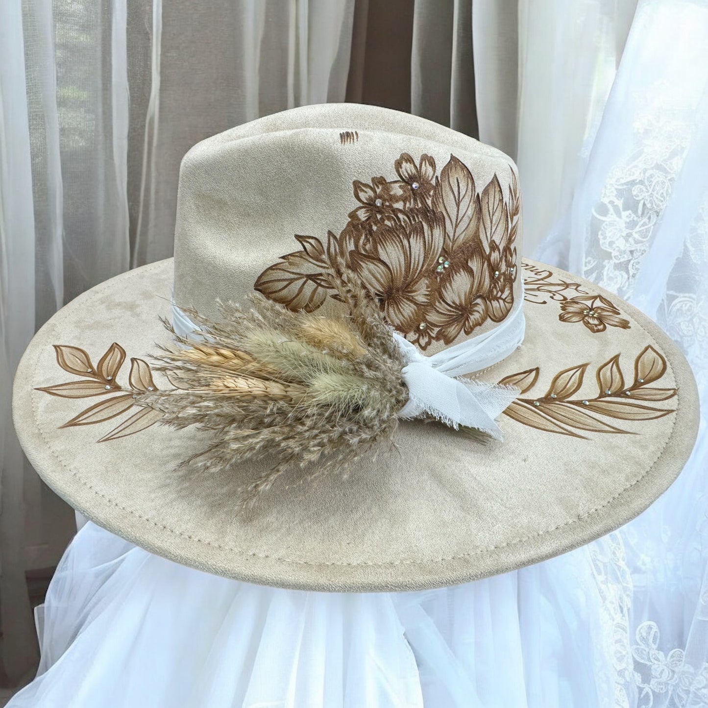 Forever & Ever... Burned Wide Brim Hat