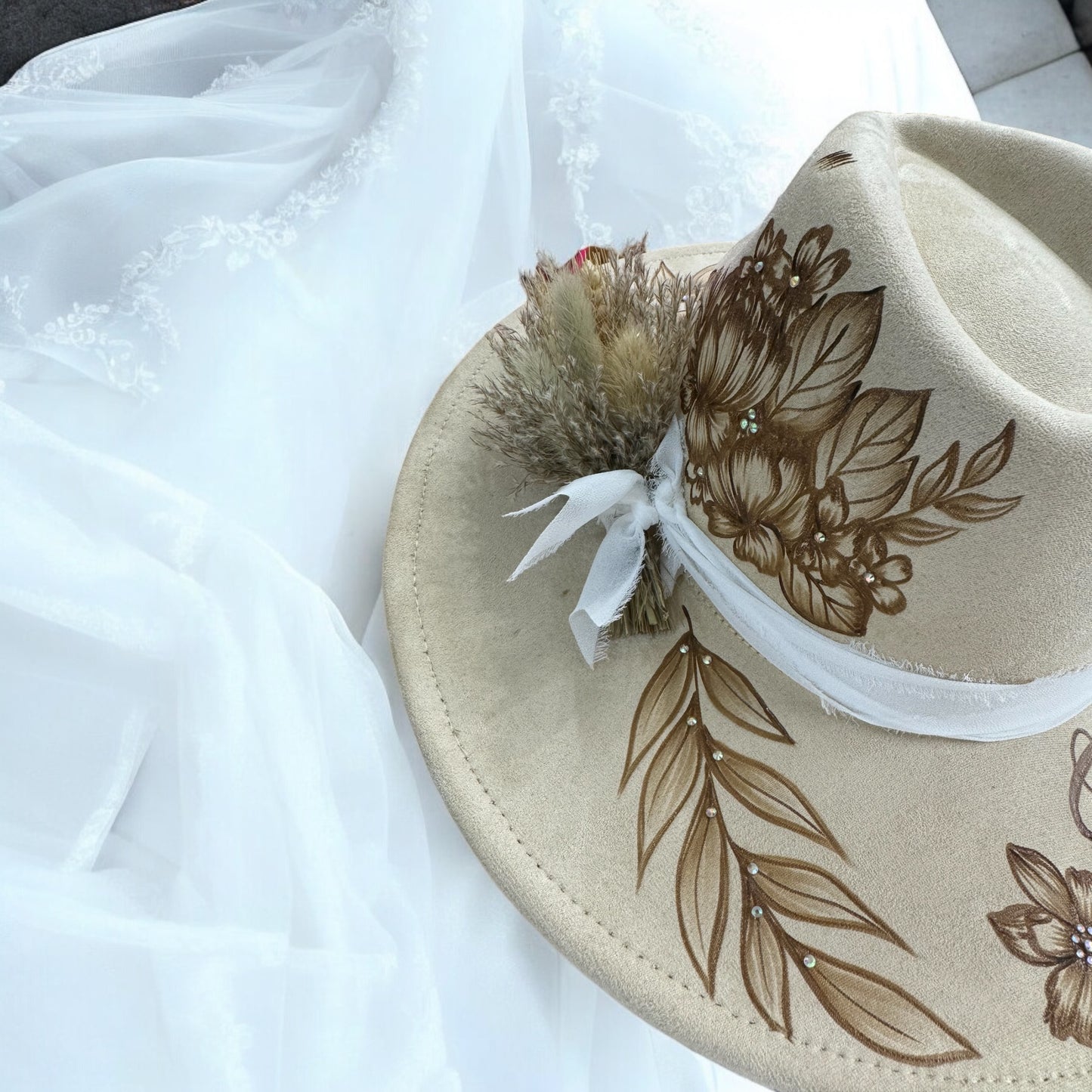 Forever & Ever... Burned Wide Brim Hat