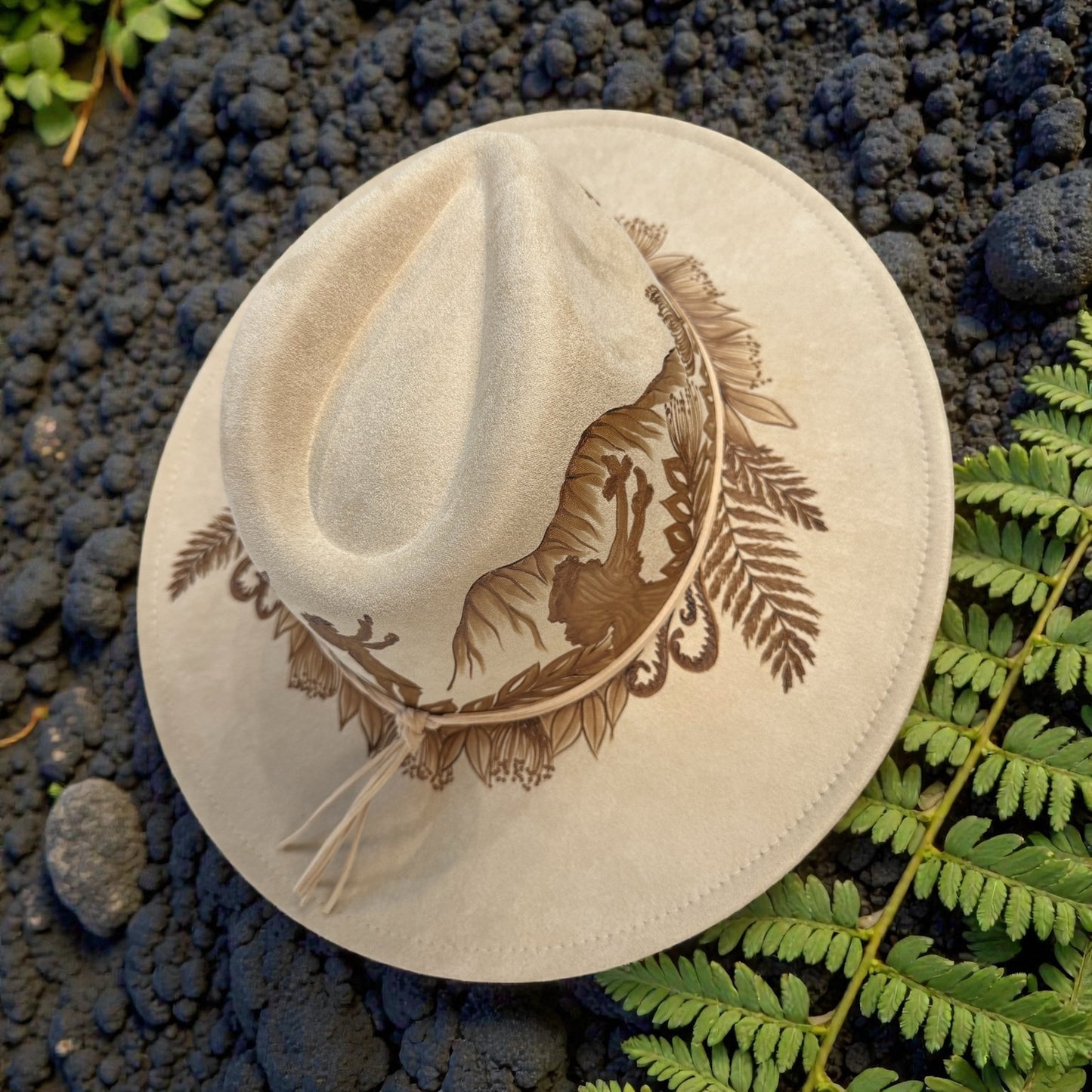Ka Lehua - Burned Wide Brim Hat