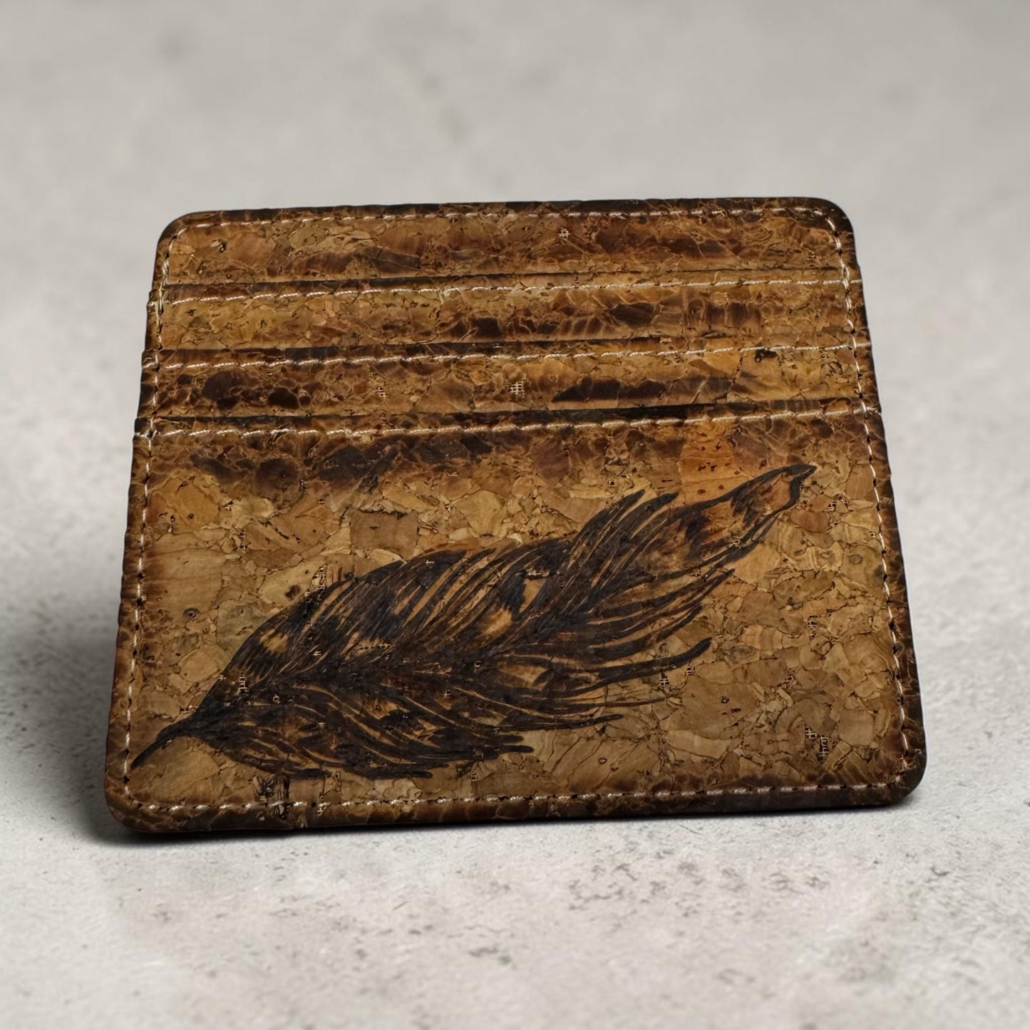Burned Cork Card Holder