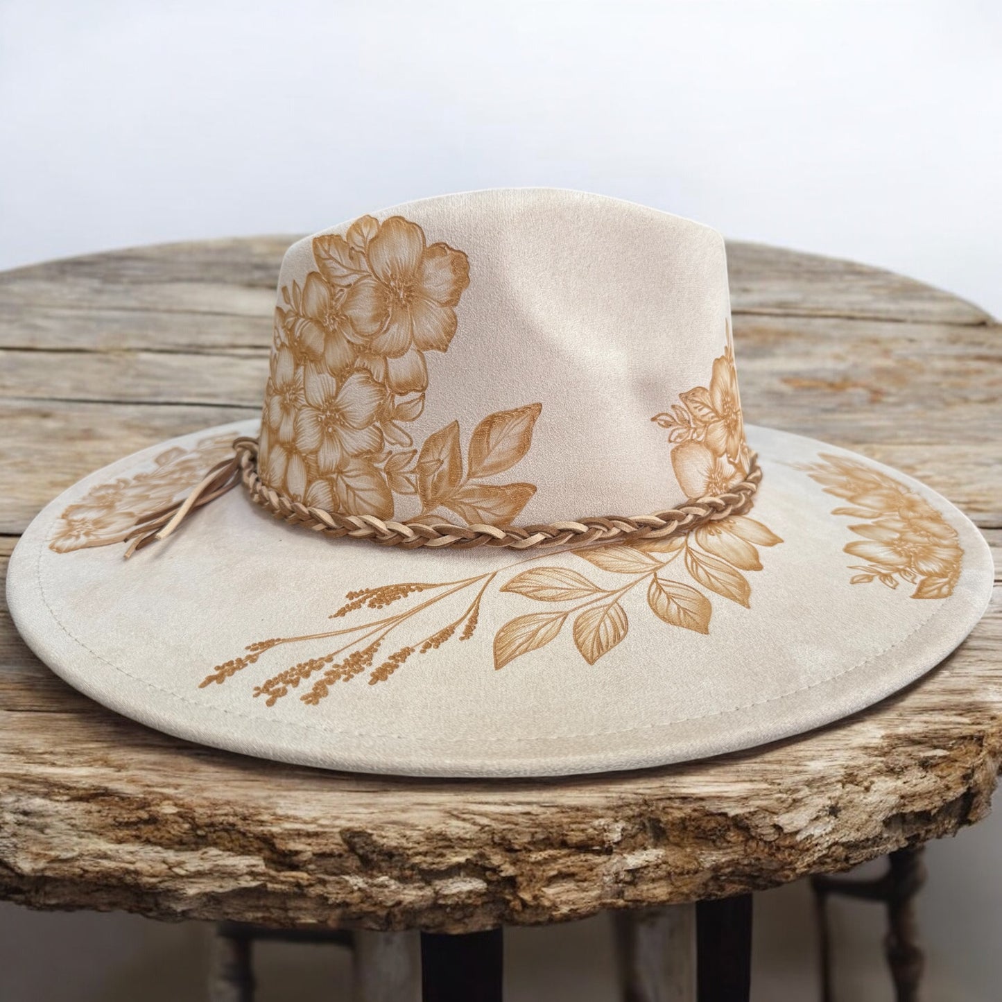 Jasmine - Burned Wide Brim Hat