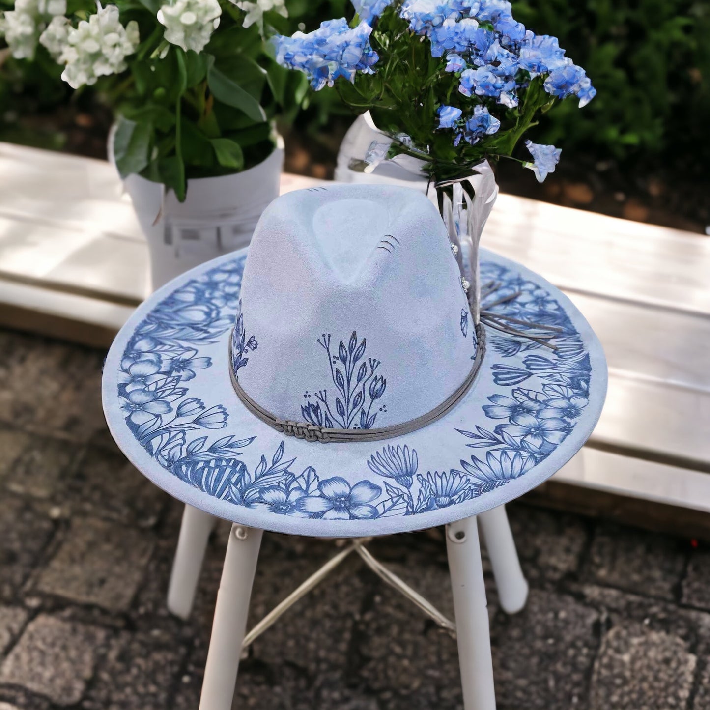 Skylight Florals - Burned Wide Brim Hat