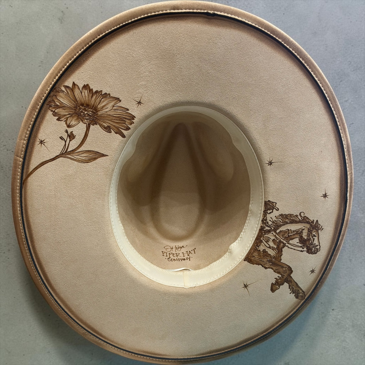 Rowdy Gal- Burned Wide Brim Fedora
