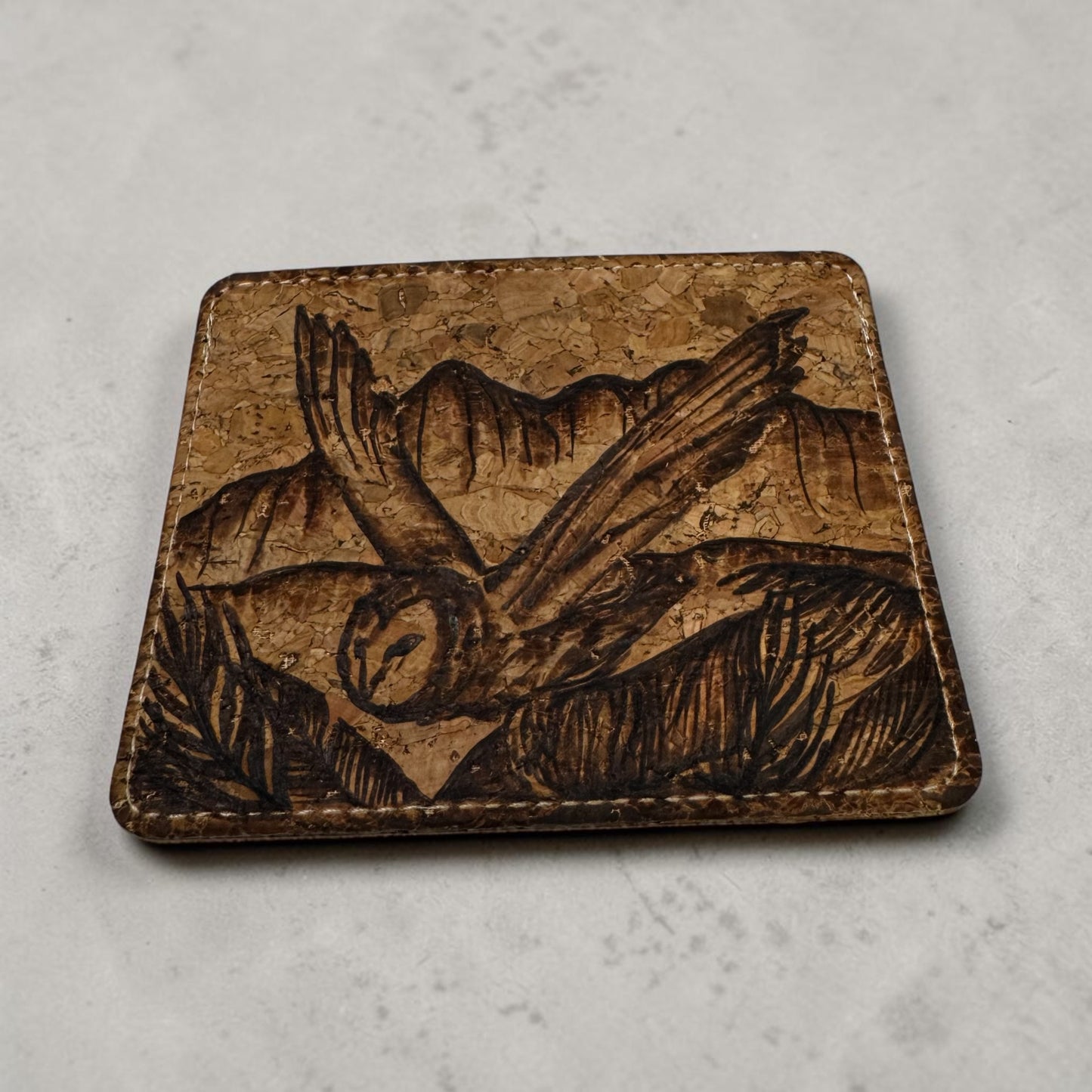 Burned Cork Card Holder