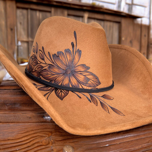 Brandi-Mae - Burned Paniolo Style Cowboy Hat