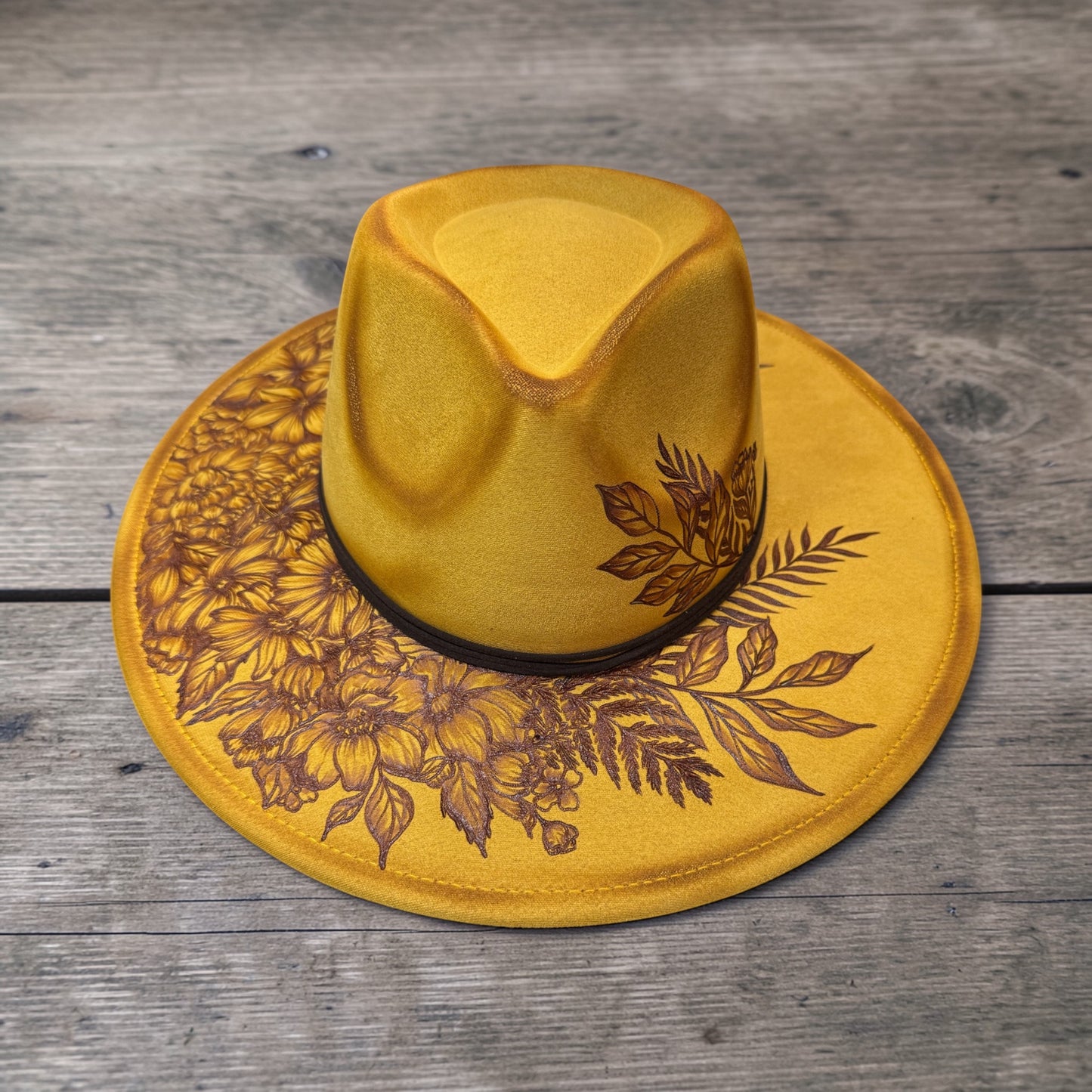 Fine Petals - Burned Rancher Wide Brim