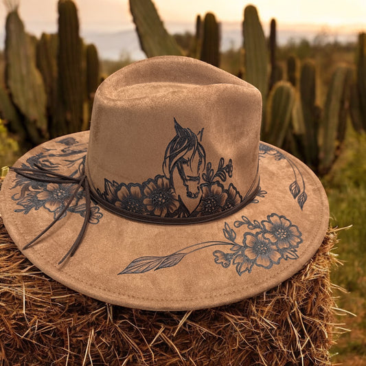 Wild Wrangler - Burned Wide Brim Hat