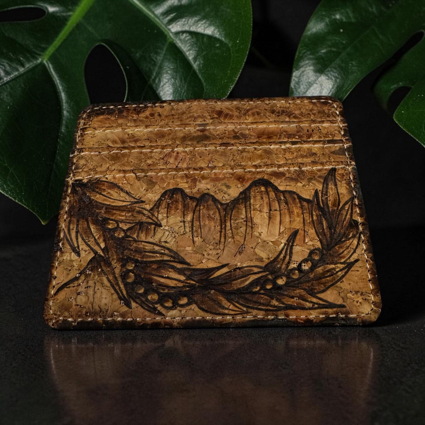 Burned Cork Card Holder