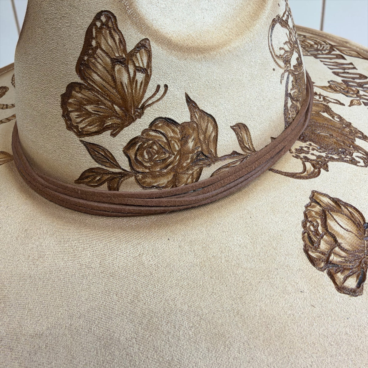 Rowdy Gal- Burned Wide Brim Fedora