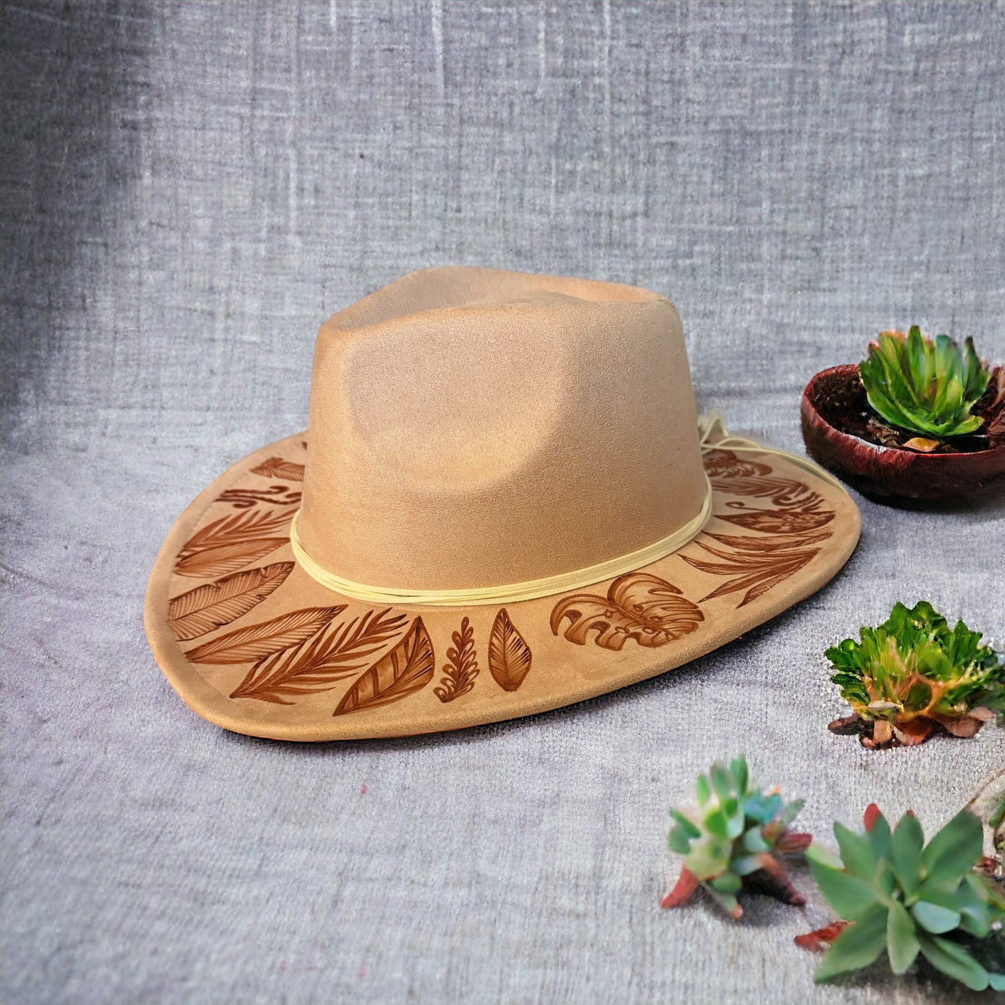 De-Vine- Burned Small Brim Cowboy Style Hat