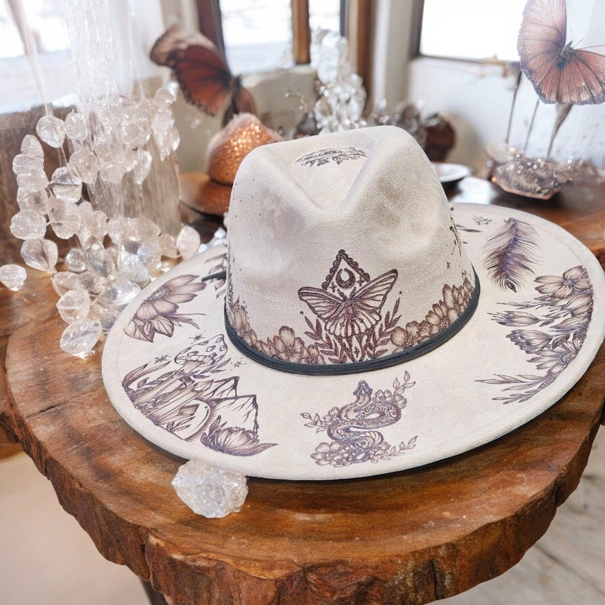 Mystic Realm - Burned Wide Brim Hat