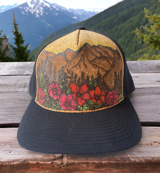 Daydream - Pyrography Burned & Hand Painted Cork Trucker Hat