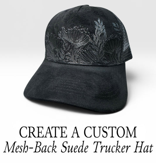 Create a Custom Suede Mesh Full Panel Trucker Hat