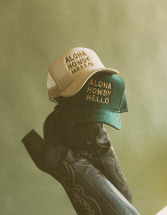 Aloha Howdy Hello Trucker Hat